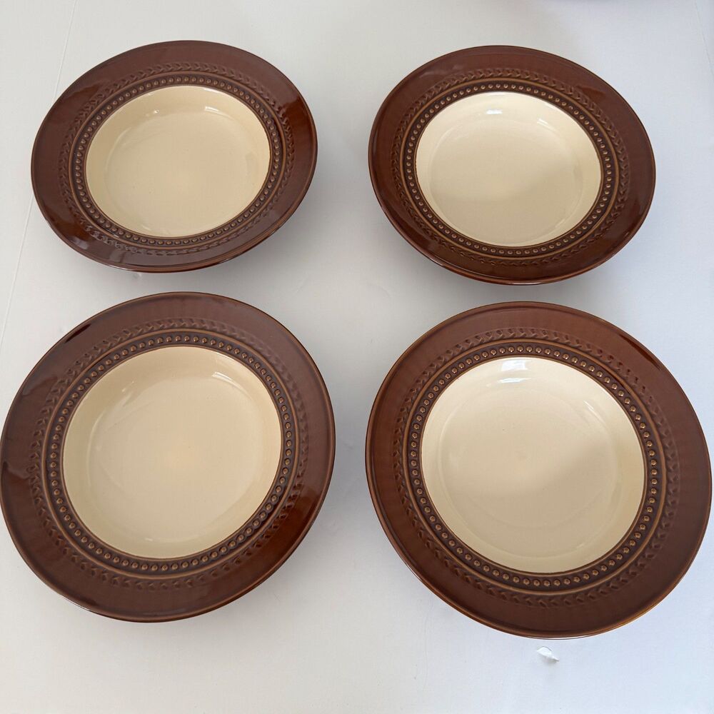 Paula Deen Southern Gathering Chestnut Signature Collection 4 Soup Bowls 9"
